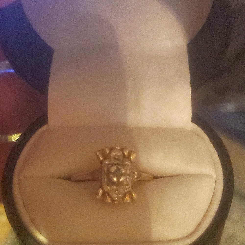 10k antique 2 tone gold ring